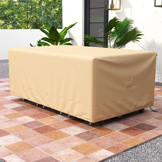 Patio Furniture Cover with Padded Handle and Click-Close Straps-90 x 50 x 32 inches - Beige - Outdoor Furniture