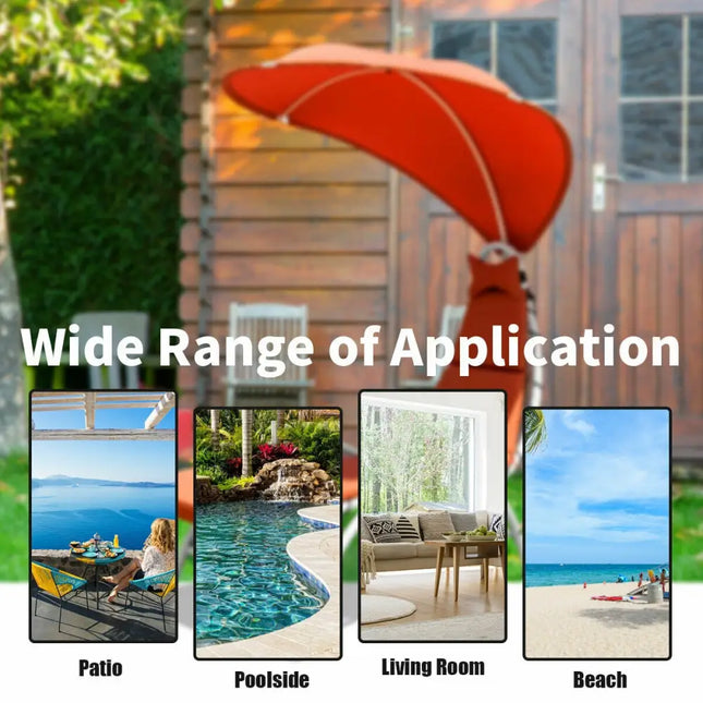 Patio Hanging Swing Hammock Chaise Lounger Chair with Canopy-Orange - Orange - Outdoor Chaise Lounges