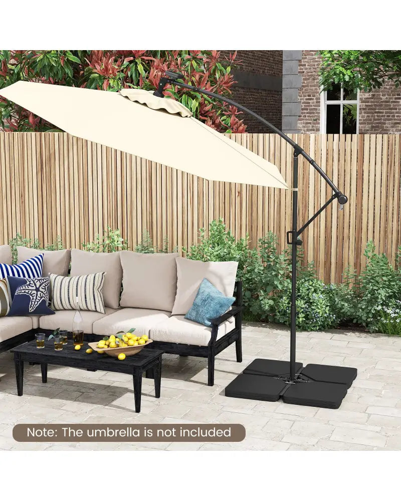 Patio Offset Umbrella Base with Easy-Fill Spouts - Black - Outdoor Umbrella Bases