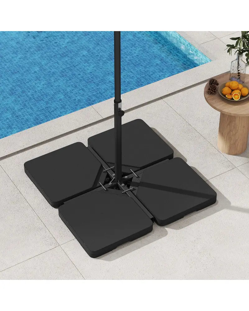 Patio Offset Umbrella Base with Easy-Fill Spouts - Black - Outdoor Umbrella Bases