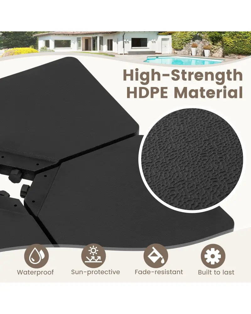 Patio Offset Umbrella Base with Easy-Fill Spouts - Black - Outdoor Umbrella Bases