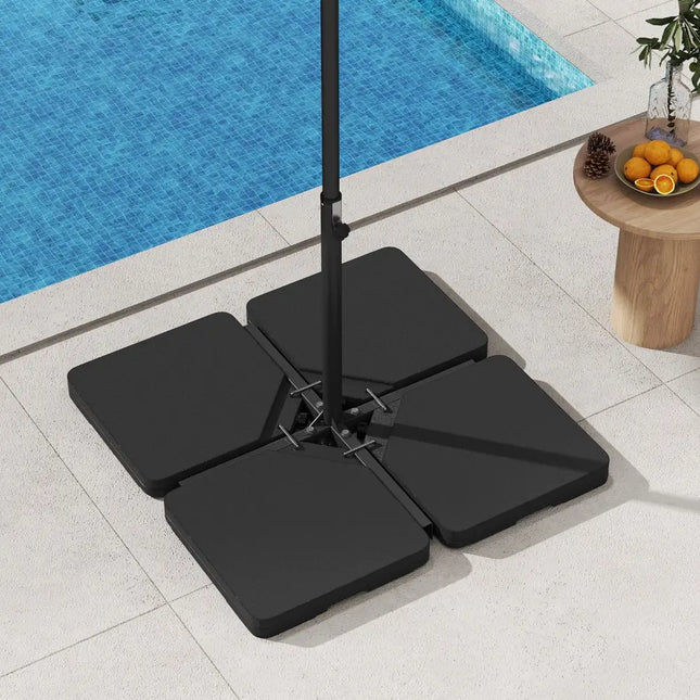 Patio Offset Umbrella Base with Easy-Fill Spouts - Black - Outdoor Umbrella Bases