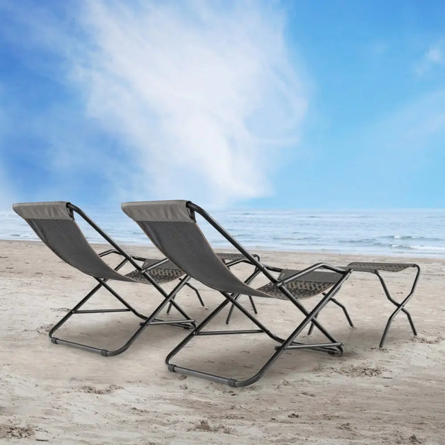 Patio PE Wicker Rocking Chair with Armrests and Metal Frame-Gray - Gray - Patio Rocking Chairs & Gliders