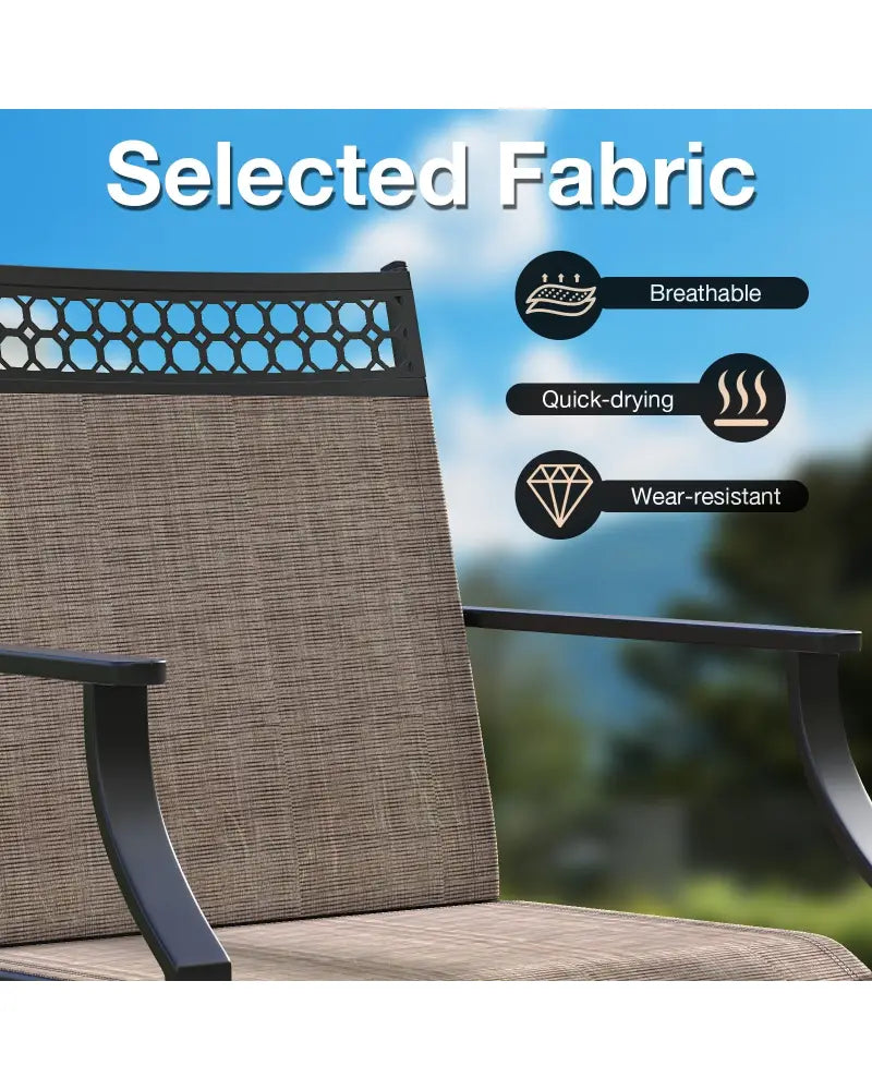 Patio Swivel Dining Chairs Set of 2 with Heavy-duty Metal Frame and Armrests-Brown - Brown - Patio Dining Chairs