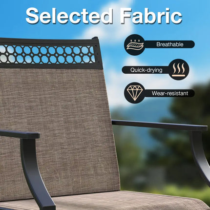 Patio Swivel Dining Chairs Set of 2 with Heavy-duty Metal Frame and Armrests-Brown - Brown - Patio Dining Chairs