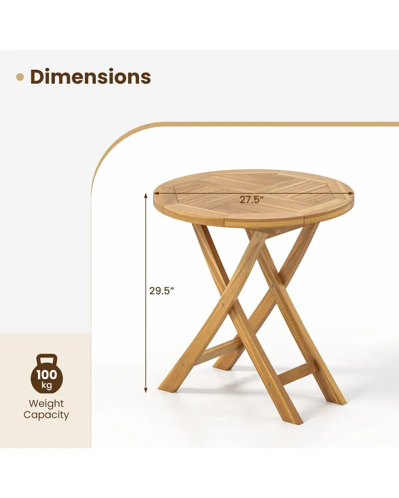 Patio Teak Wood Dining Table with Slatted Tabletop and Sturdy X-Shaped Frame - Dining Tables