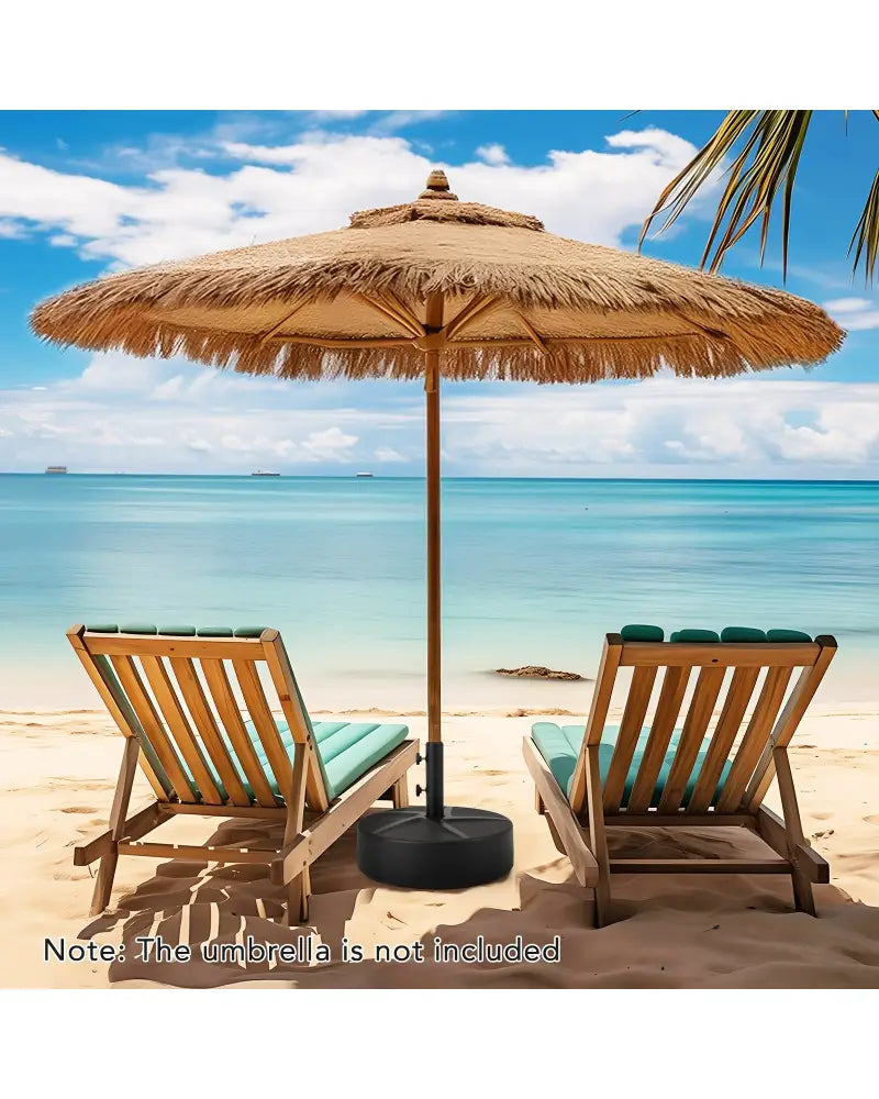 Patio Umbrella Base 88LBS Capacity Water and Sand Fillable Market Table Umbrella Stand-Black - Black - Outdoor Umbrella