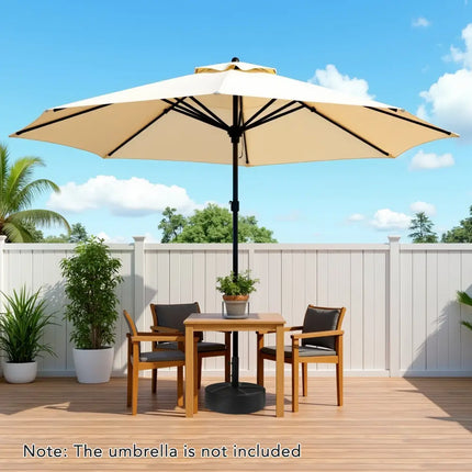 Patio Umbrella Base 88LBS Capacity Water and Sand Fillable Market Table Umbrella Stand-Black - Black - Outdoor Umbrella