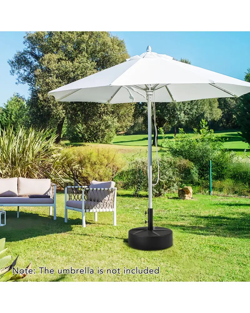 Patio Umbrella Base 88LBS Capacity Water and Sand Fillable Market Table Umbrella Stand-Black - Black - Outdoor Umbrella
