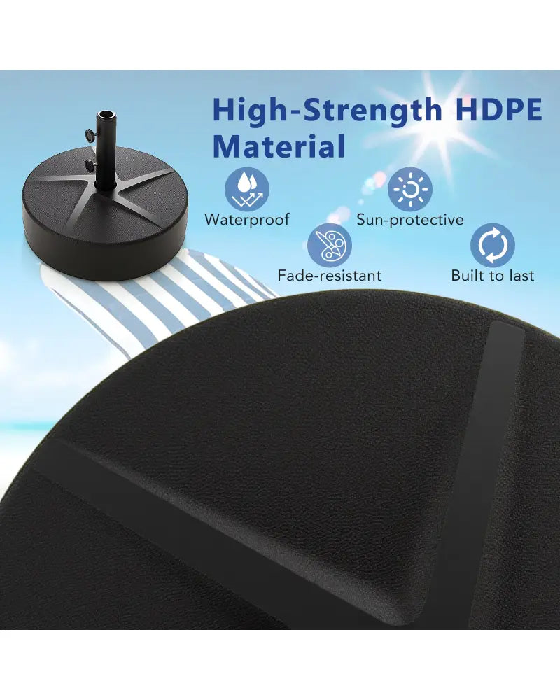 Patio Umbrella Base 88LBS Capacity Water and Sand Fillable Market Table Umbrella Stand-Black - Black - Outdoor Umbrella