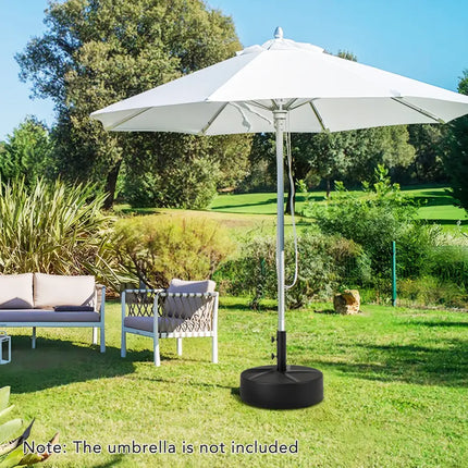Patio Umbrella Base 88LBS Capacity Water and Sand Fillable Market Table Umbrella Stand-Black - Black - Outdoor Umbrella