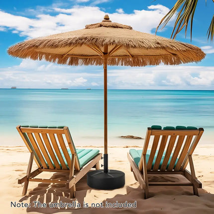 Patio Umbrella Base 88LBS Capacity Water and Sand Fillable Market Table Umbrella Stand-Black - Black - Outdoor Umbrella