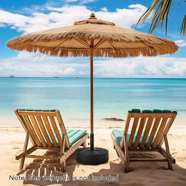 Patio Umbrella Base 88LBS Capacity Water and Sand Fillable Market Table Umbrella Stand-Black - Black - Outdoor Umbrella