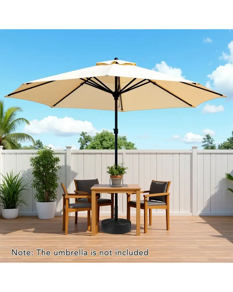 Patio Umbrella Base 88LBS Capacity Water and Sand Fillable Market Table Umbrella Stand-Black - Black - Outdoor Umbrella
