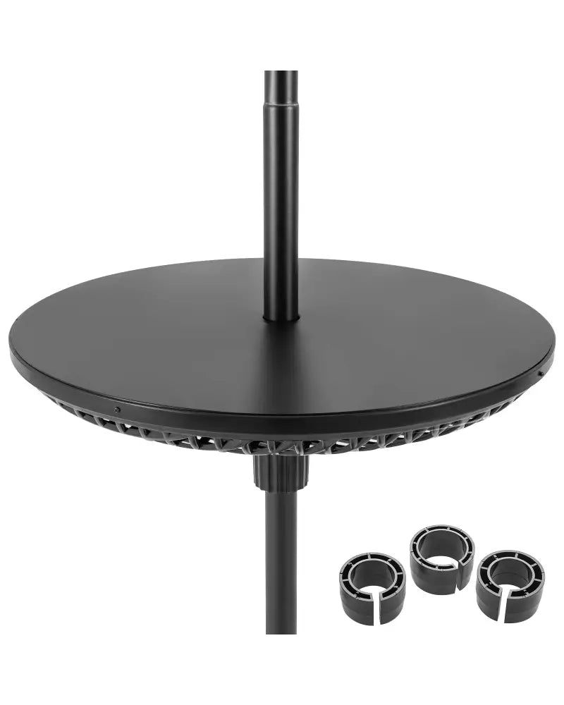 Patio Umbrella Table Tray Adjustable with Umbrella Poles-Black - Black - Outdoor Umbrella Bases