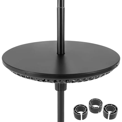Patio Umbrella Table Tray Adjustable with Umbrella Poles-Black - Black - Outdoor Umbrella Bases