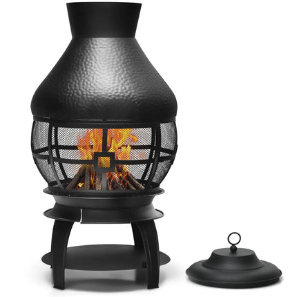 Patio Wood Burning Chimneys Fireplace - Black - Fire Pits