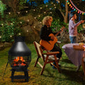 Patio Wood Burning Chimneys Fireplace - Black - Fire Pits