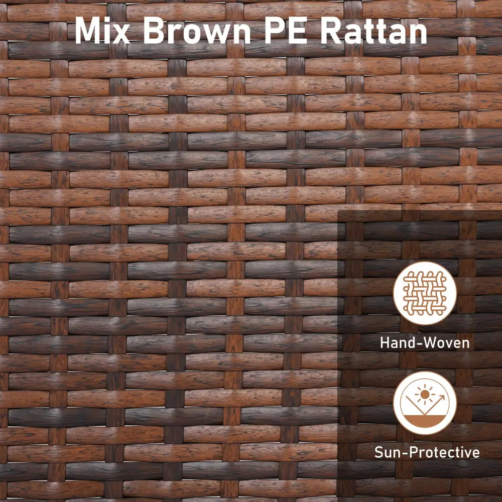 PE Rattan Wicker Ottomans Set of 2 with Removable Cushions-Beige - Beige - Outdoor Seating & Patio Chairs