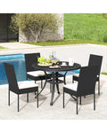 PE Wicker Patio Chairs Set of 2/4 with Cushions for Porch Deck Garden and Backyard-4 Pieces - Patio Bar Furniture