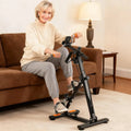 Pedal Exerciser with Adjustable Resistance for Arm and Leg Workout-Orange - Orange - Exercise Bikes