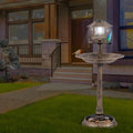 Pedestal Bird Bath with Solar Light with Bird Feeder and Flower Planter-Bronze - Bronze - Bird Supplies