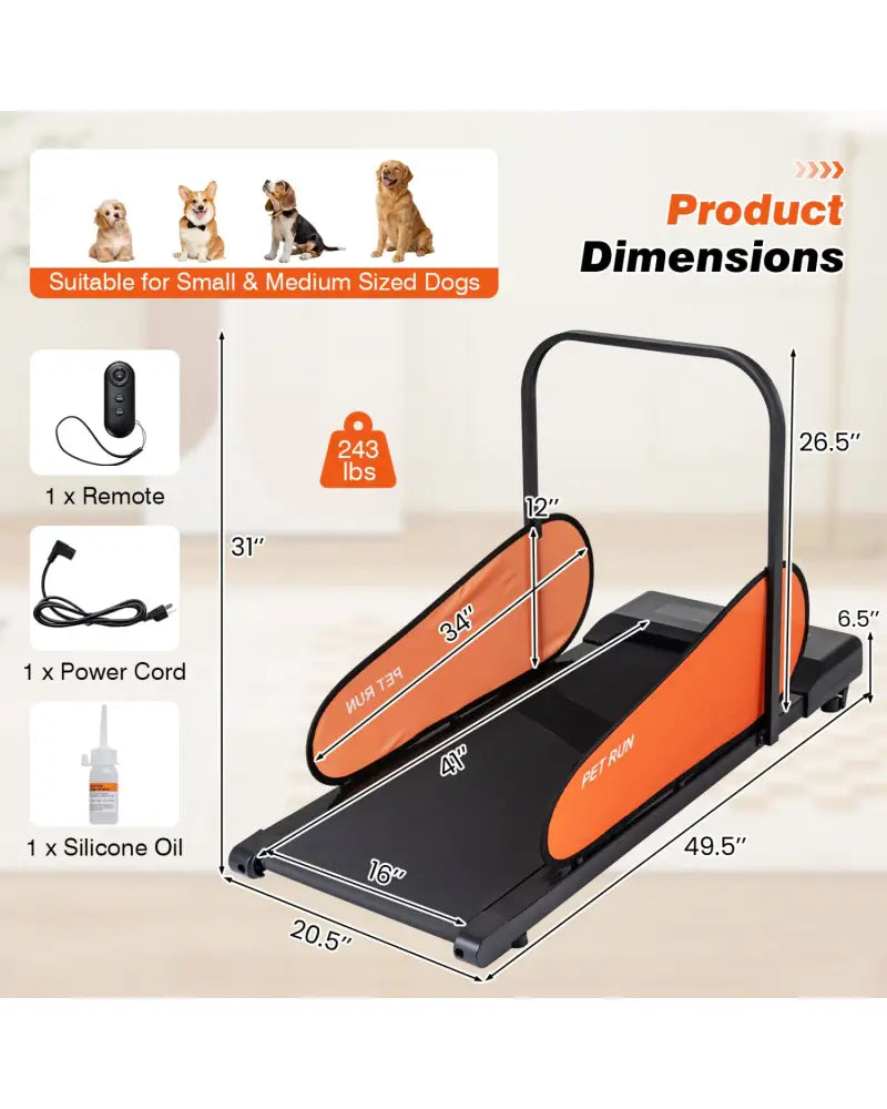 Pet Treadmill for Small & Medium Dogs with LED Display and Adjustable Speed-Black - Black - Dog Supplies