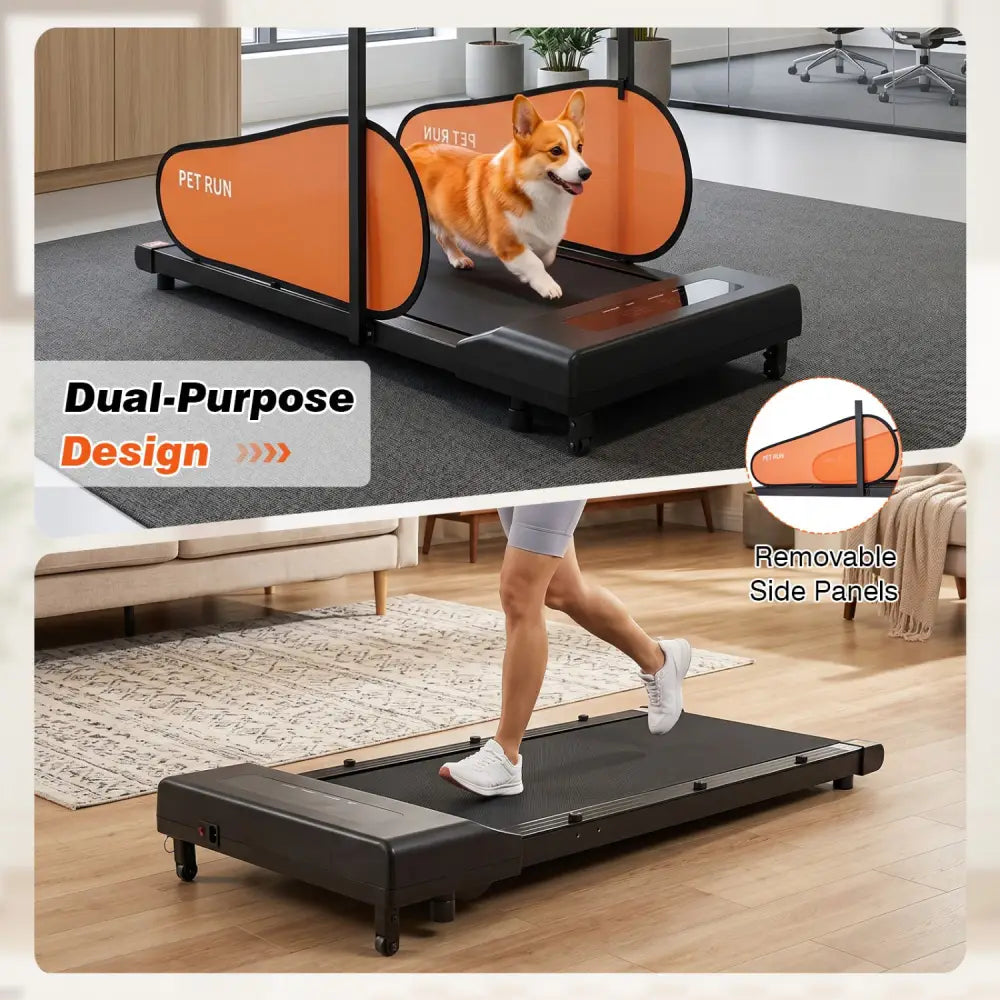 Pet Treadmill for Small & Medium Dogs with LED Display and Adjustable Speed-Black - Black - Dog Supplies