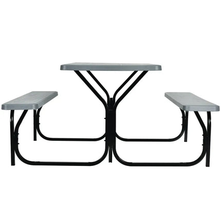 Picnic Table Bench Set for Outdoor Camping -Gray - Gray - Picnic Tables
