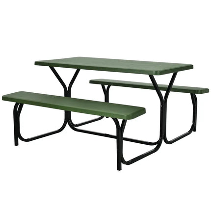 Picnic Table Bench Set for Outdoor Camping -Green - Green - Picnic Tables