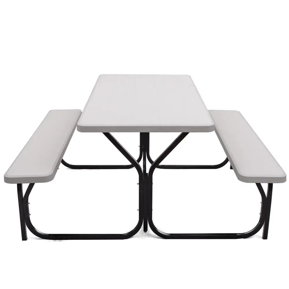 Picnic Table Bench Set for Outdoor Camping -White - White - Picnic Tables