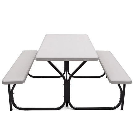 Picnic Table Bench Set for Outdoor Camping -White - White - Picnic Tables