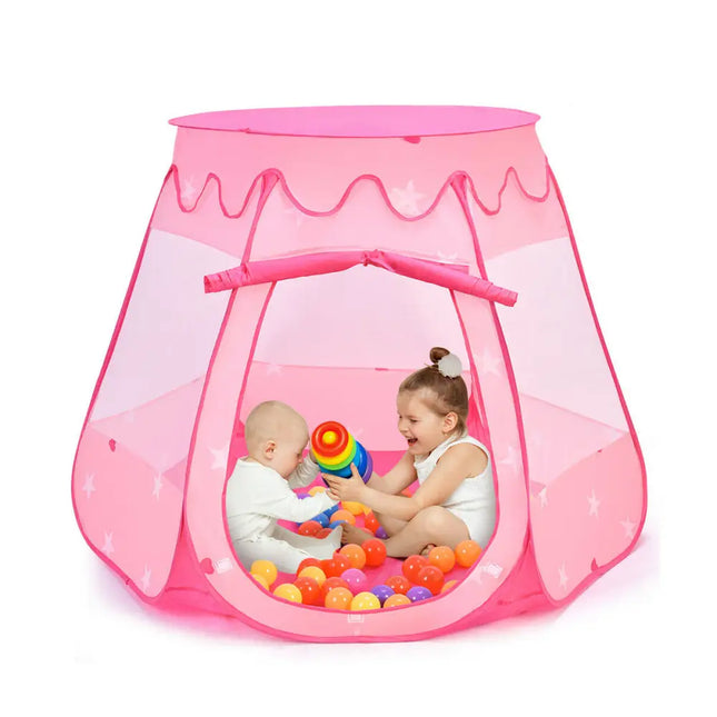 Pink Portable Kid Play House Play Tent with 100 Balls - Pink - Play Tents & Playhouse