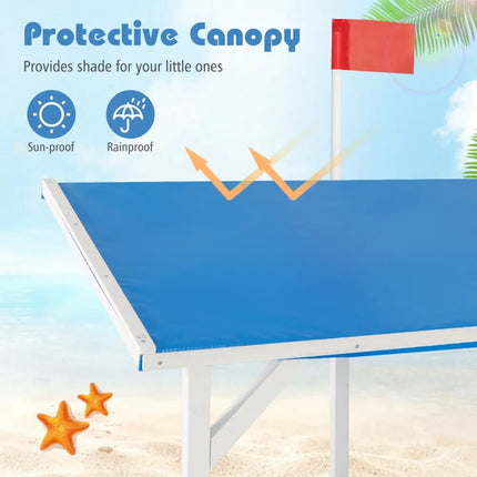Pirate Ship Sandbox with Canopy with Bench Seats and Bottom Liner-White - White - Sandboxes