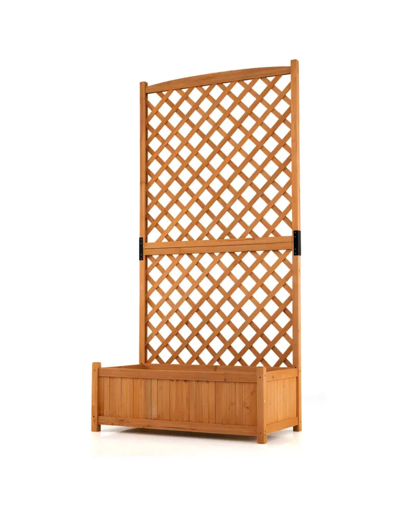 Planter Raised Bed with Trellis for Plant Flower Climbing-Orange - Orange - Raised Garden Beds