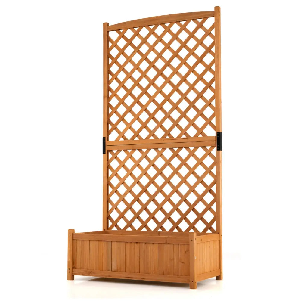 Planter Raised Bed with Trellis for Plant Flower Climbing-Orange - Orange - Raised Garden Beds