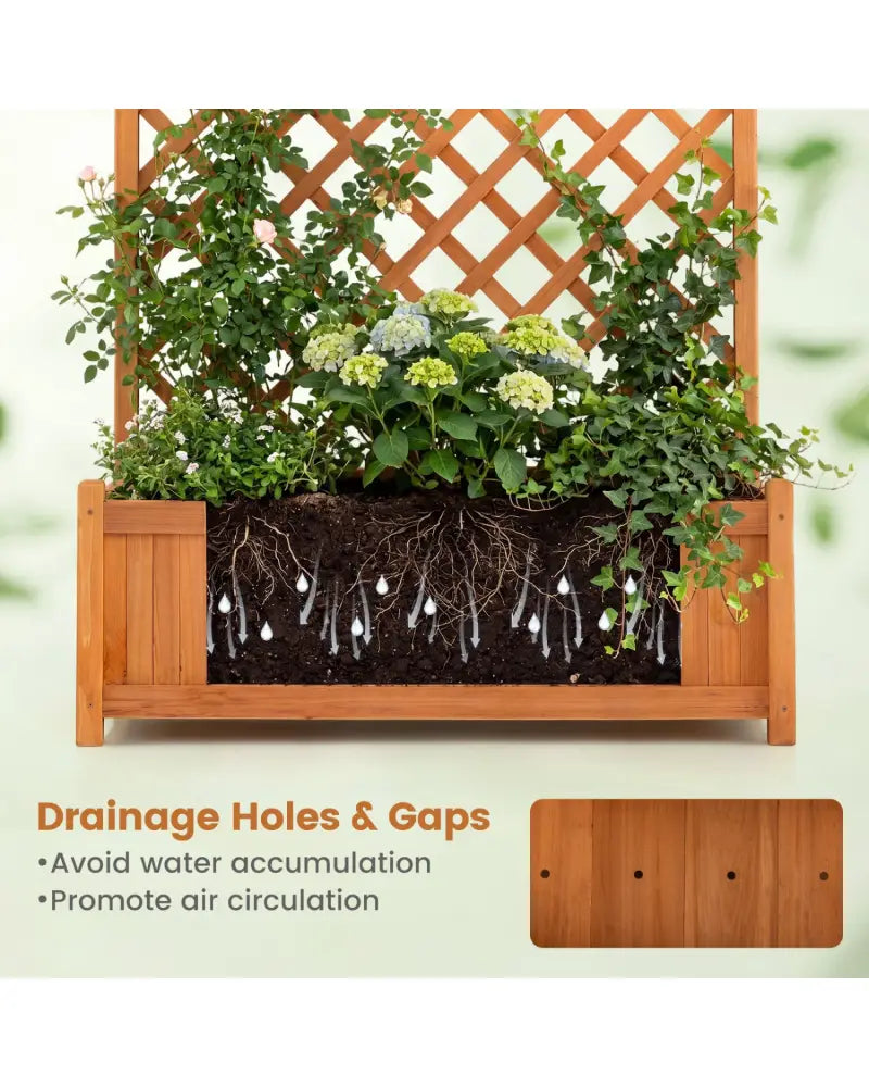 Planter Raised Bed with Trellis for Plant Flower Climbing-Orange - Orange - Raised Garden Beds