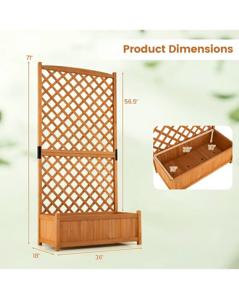 Planter Raised Bed with Trellis for Plant Flower Climbing-Orange - Orange - Raised Garden Beds