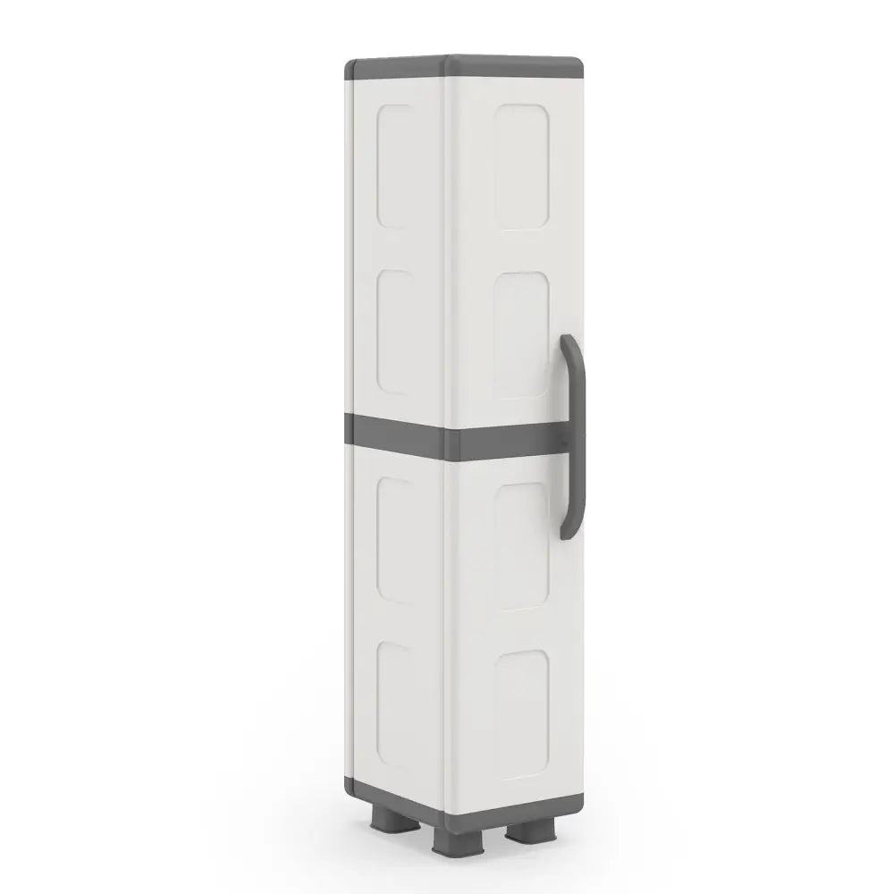 Plastic Kitchen Pantry with 4 Adjustable Shelves and Single Door for Living Room and Kitchen-Gray - Gray - Sideboards