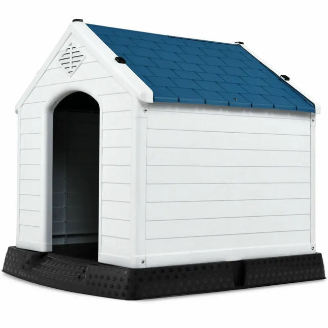 Plastic Waterproof Ventilate Pet Puppy House - Blue - Dog Kennels