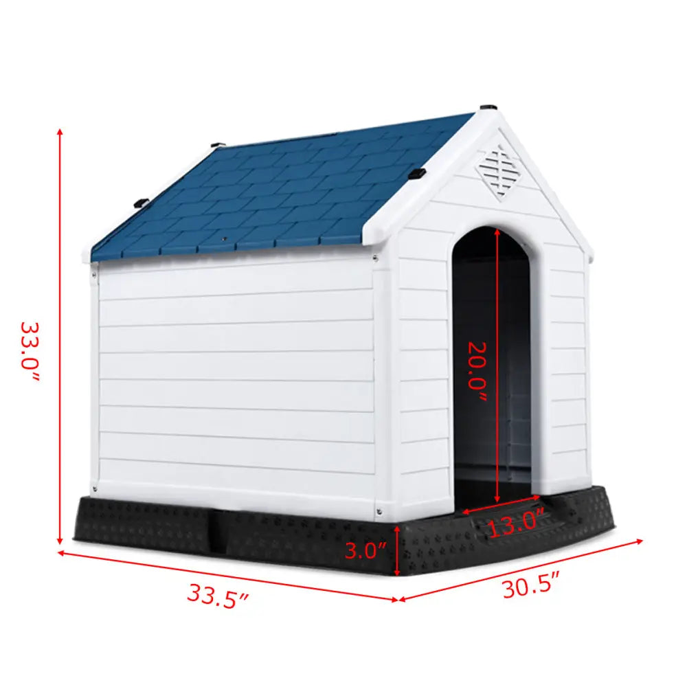 Plastic Waterproof Ventilate Pet Puppy House - Blue - Dog Kennels