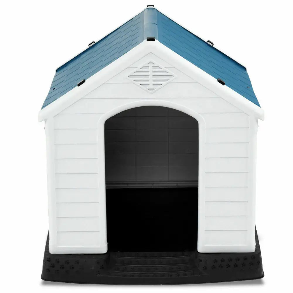 Plastic Waterproof Ventilate Pet Puppy House - Blue - Dog Kennels