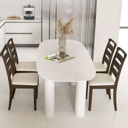Polyester Upholstered Wooden Dining Chair Set of 2-Walnut - Walnut - Dining Chairs