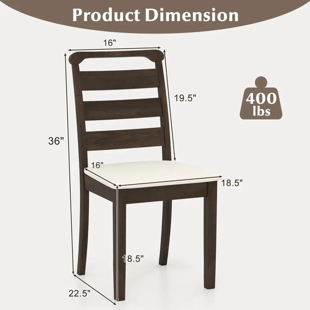 Polyester Upholstered Wooden Dining Chair Set of 2-Walnut - Walnut - Dining Chairs