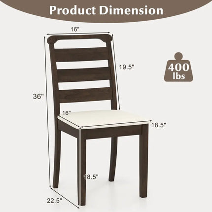 Polyester Upholstered Wooden Dining Chair Set of 2-Walnut - Walnut - Dining Chairs
