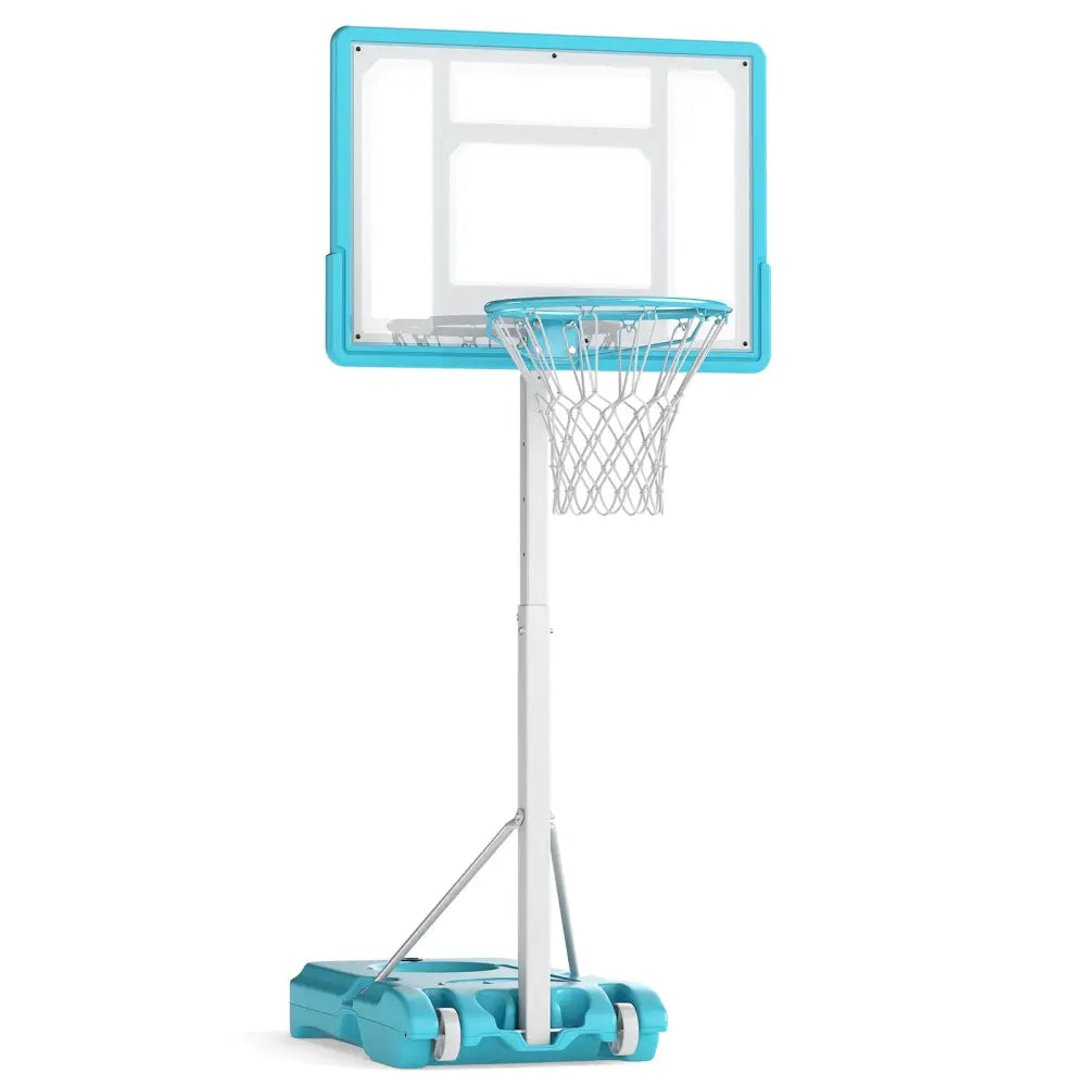 Pool Basketball Hoop Poolside Portable Basketball Goal with Shatterproof Backboard-White - White - Sport Equipments