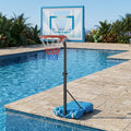 Pool Basketball Hoop with 3-Level Adjustable Height and Weighted Base - Blue - Sport Equipments