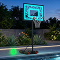 Pool Basketball Hoop with LED for Driveway Poolside Night Training - Sport Equipments