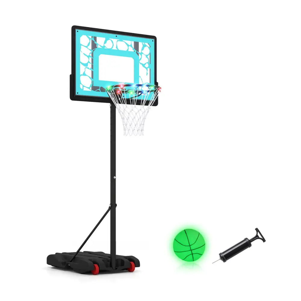 Pool Basketball Hoop with LED for Driveway Poolside Night Training - Sport Equipments