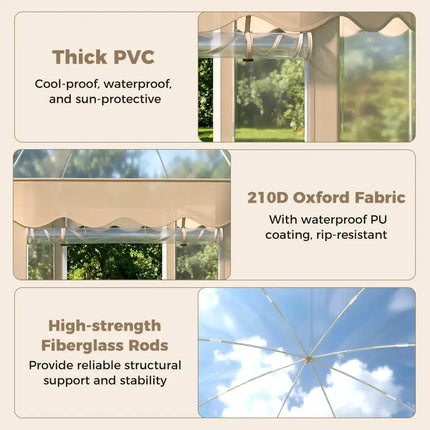 Pop Up Bubble Tent 10x10 FT for 8-10 People Weatherproof Pod with 540° Panoramic Clear PVC - Tents
